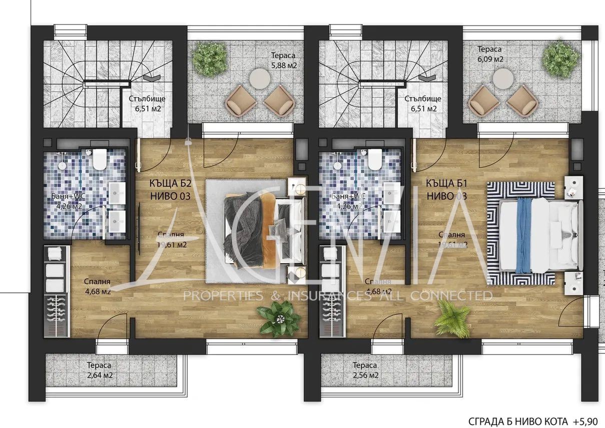 Une maison mitoyenne dans un complexe fermé à. Boyana, Sofia